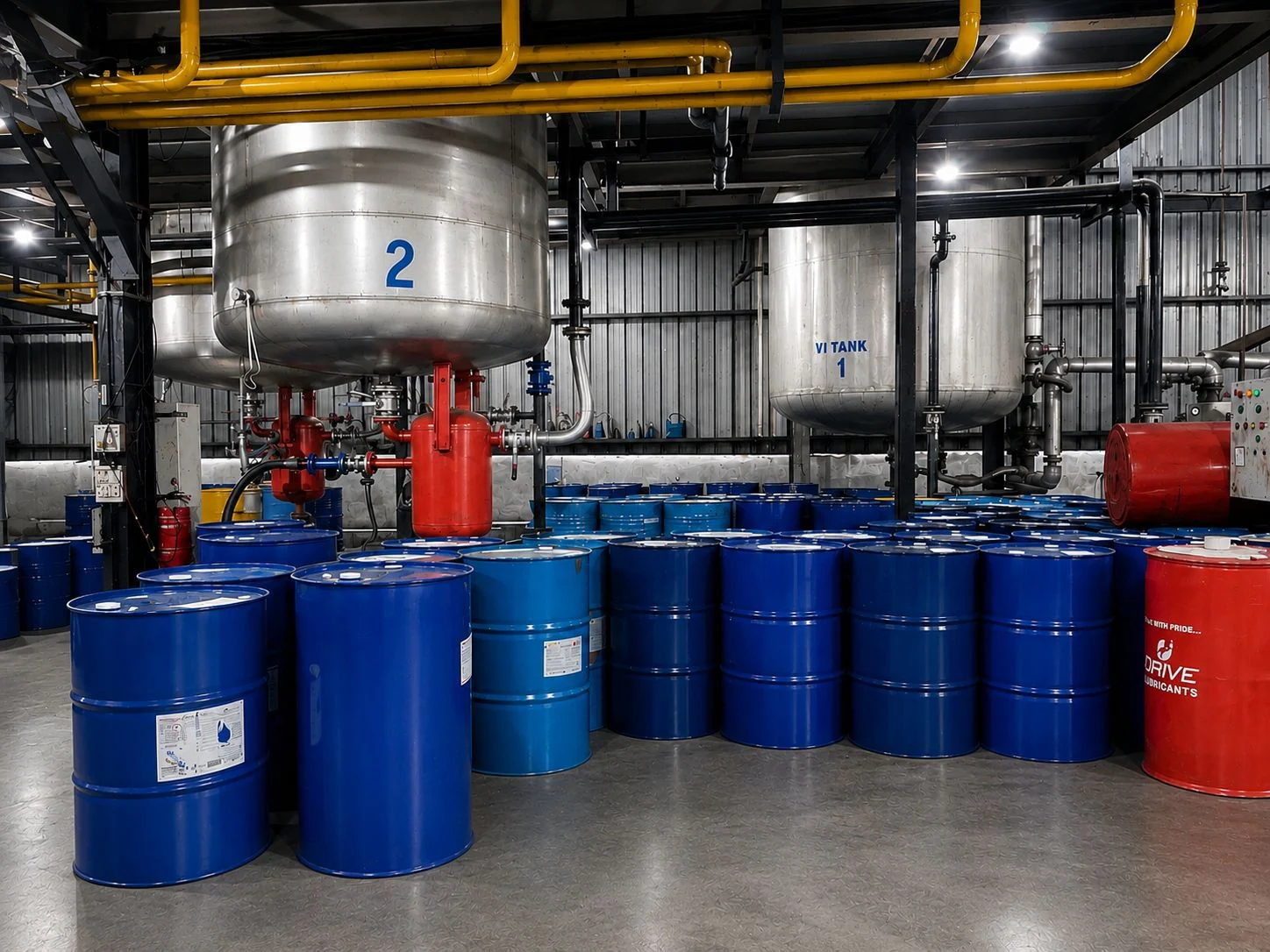Goldtap lubricant blending and processing equipment at its manufacturing facility